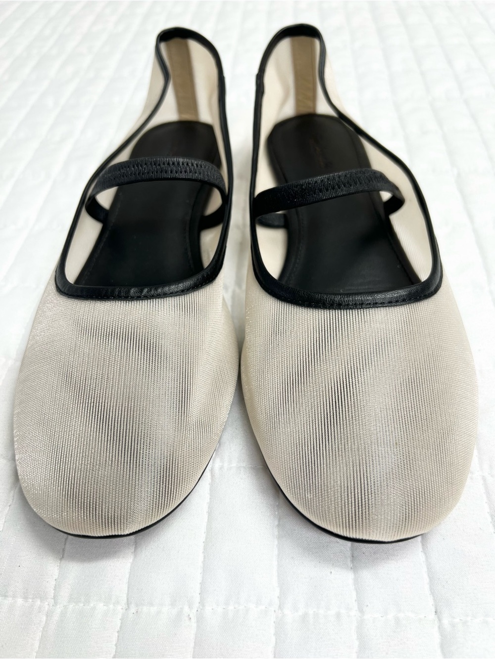 Madewell The Greta Ballet Flat in Ecru and Black Mesh Size 9.5 - Picture 9 of 12